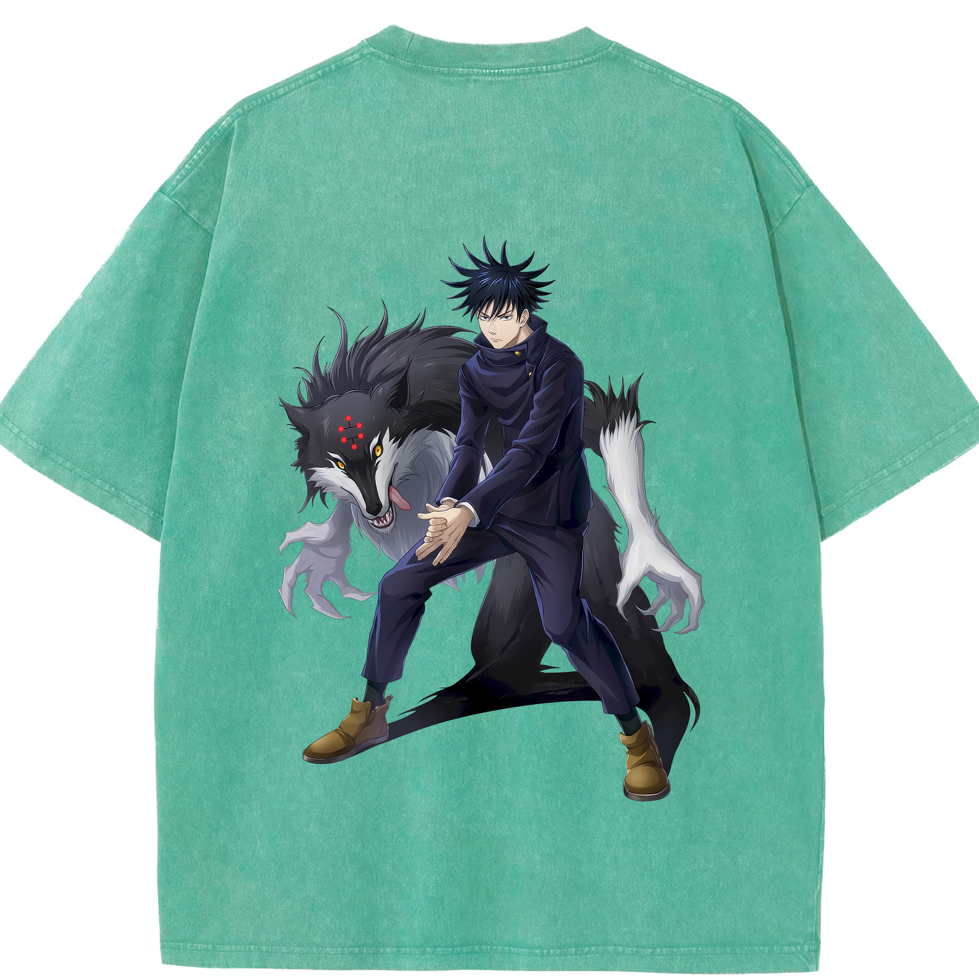 （画像用） 呪術廻戦 Jujutsu Kaisen 綿100% ヴィンテージ風 半袖Tシャツ（背面プリント）